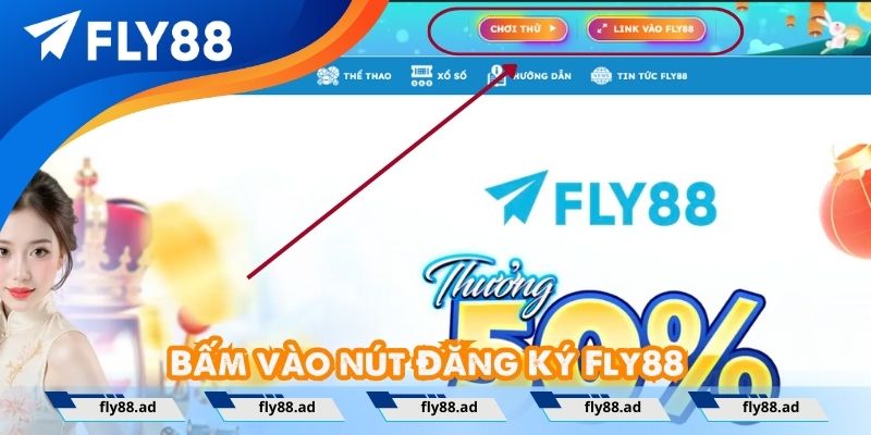 Bấm vào nút đăng ký Fly88
